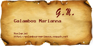 Galambos Marianna névjegykártya